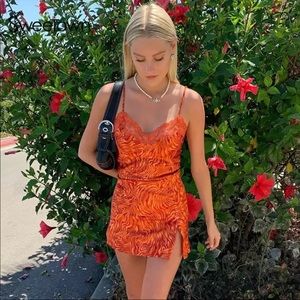 Orange Y2K Slip Dress